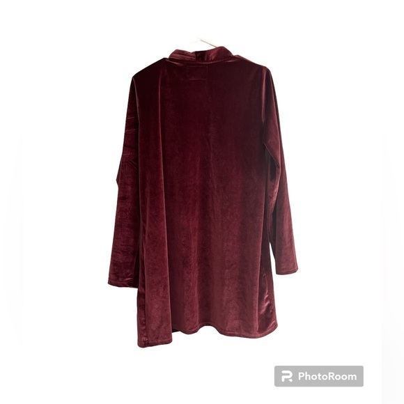 Evy's Tree The Klara Raspberry Red Long Sleeve Velvet Cardigan Size L Boho‎ Chic - Picture 2 of 3